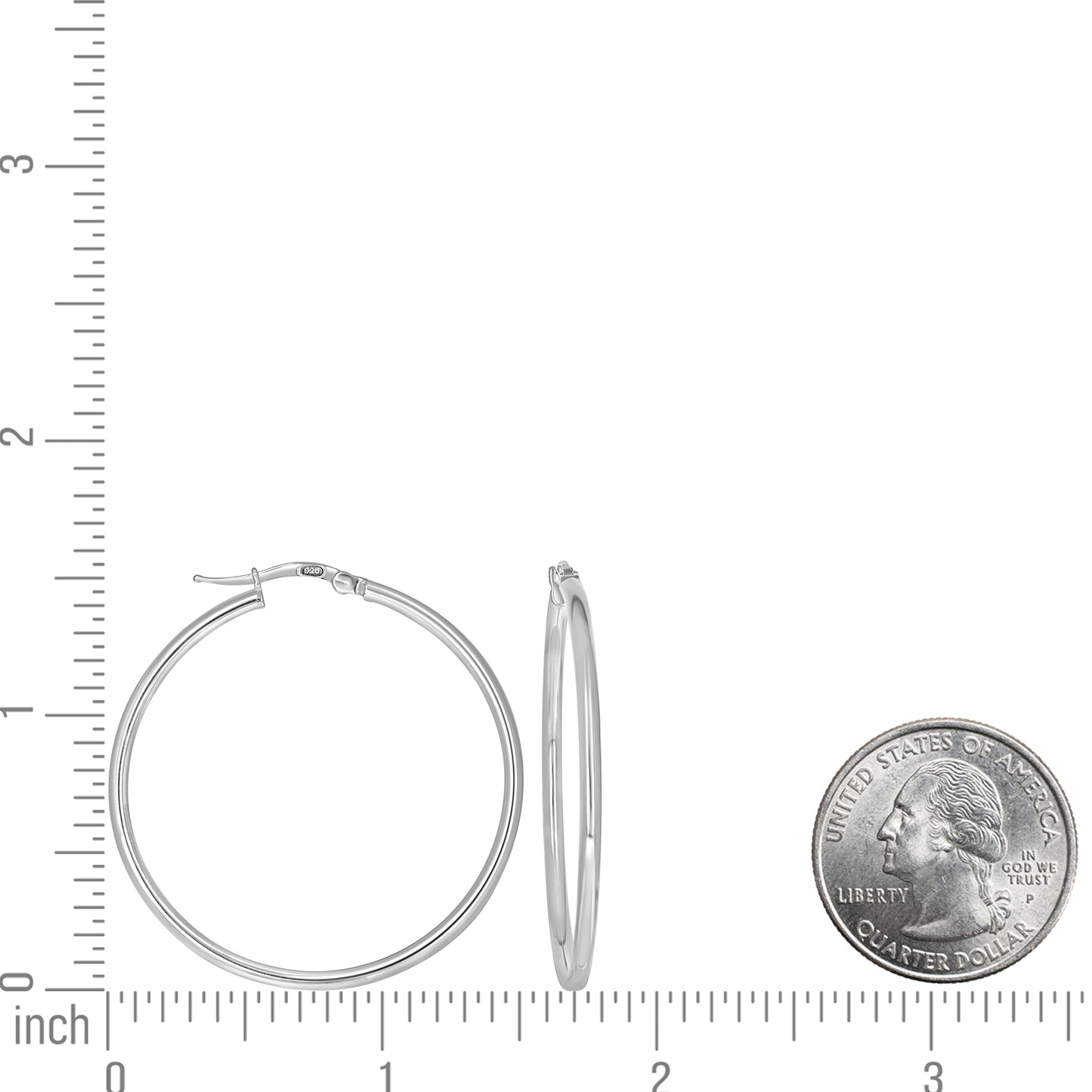 925 Sterling Silver Tube Hoop Earrings 2mm-35