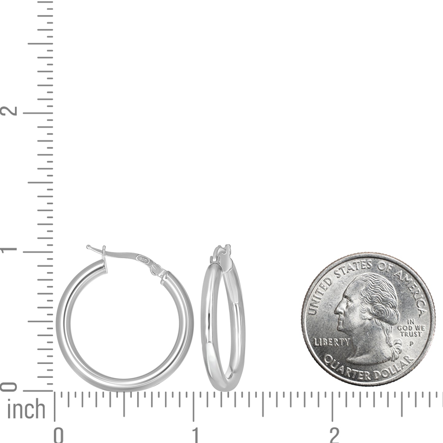 925 Sterling Silver Tube Hoop Earrings 3mm-20