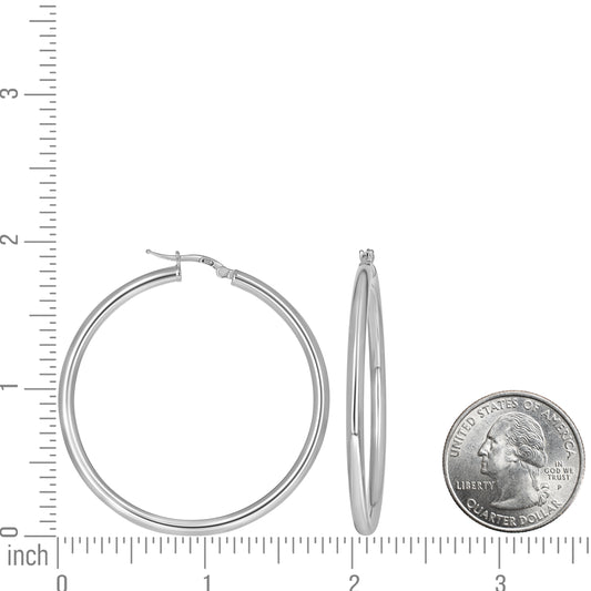 925 Sterling Silver Tube Hoop Earrings 3mm-40