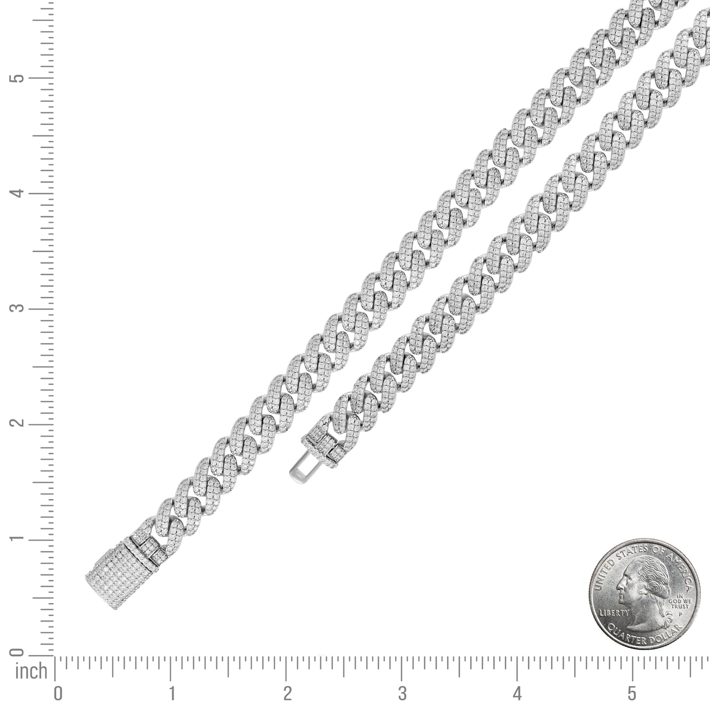 925 Sterling Silver Moissanite Chain 10mm