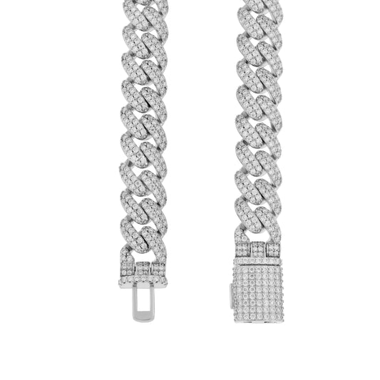 925 Sterling Silver Moissanite Chain 10mm