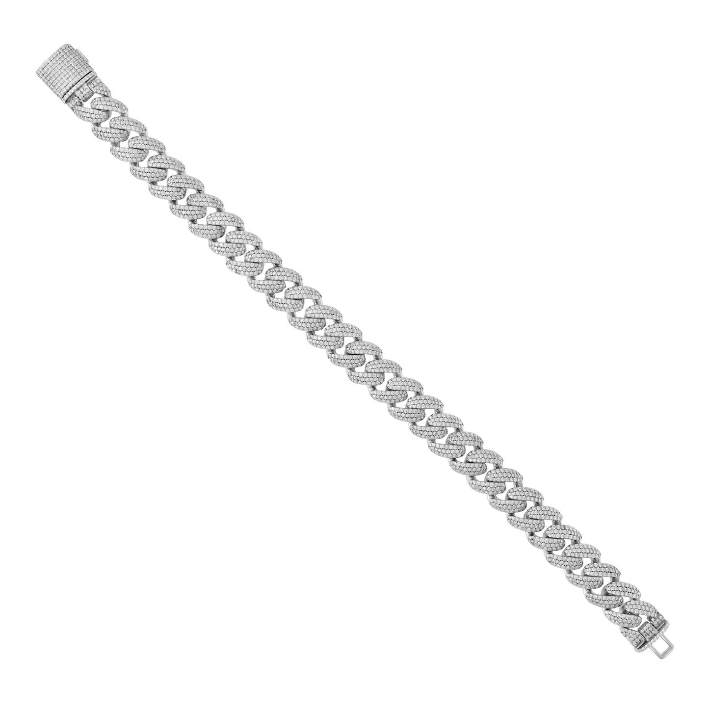 925 Sterling Silver Moissanite Chain 12mm