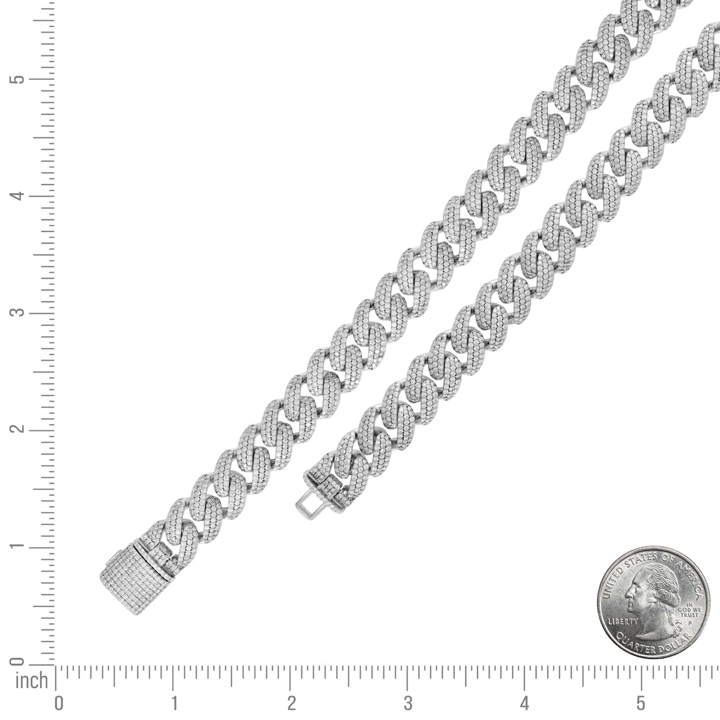 925 Sterling Silver Moissanite Chain 12mm