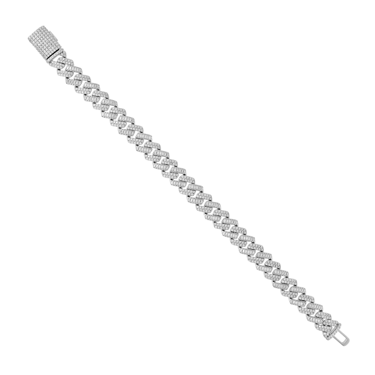 925 Sterling Silver Moissanite Chain 10mm