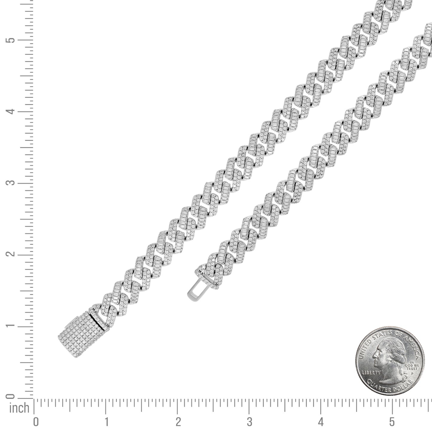 925 Sterling Silver Moissanite Chain 10mm
