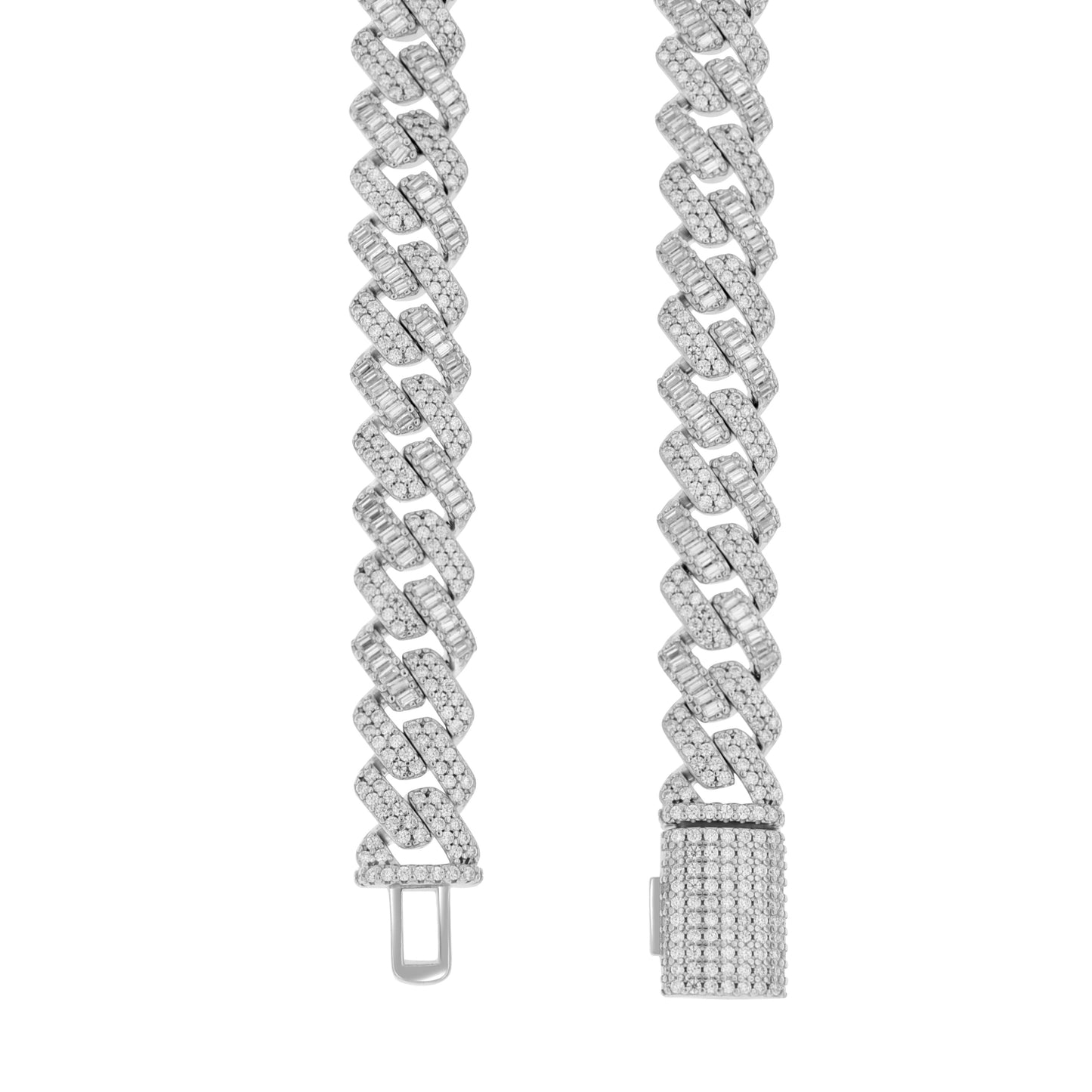 925 Sterling Silver Moissanite Chain 10mm