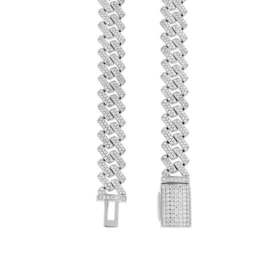 925 Sterling Silver Moissanite Chain 10mm