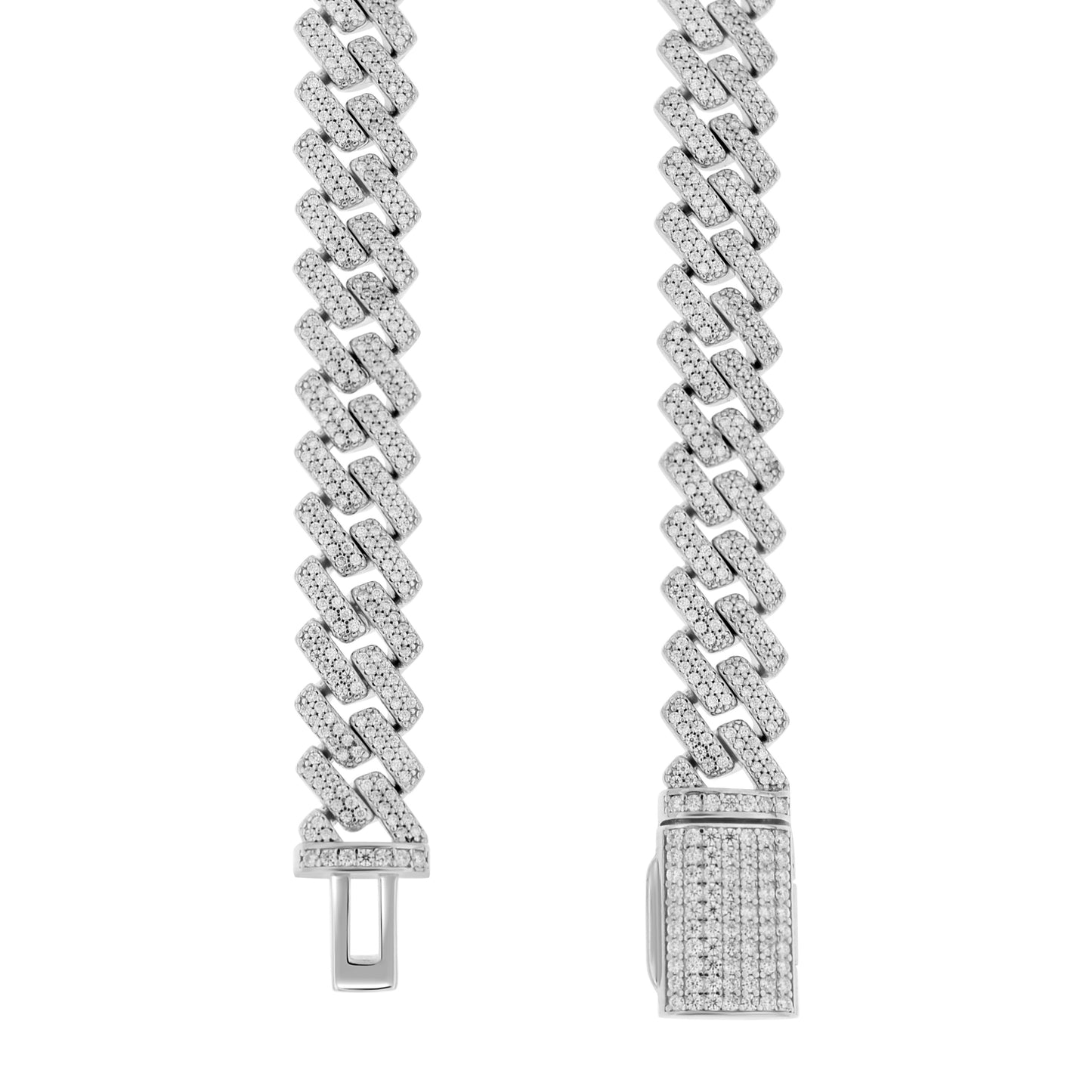 925 Sterling Silver Moissanite Chain 10mm