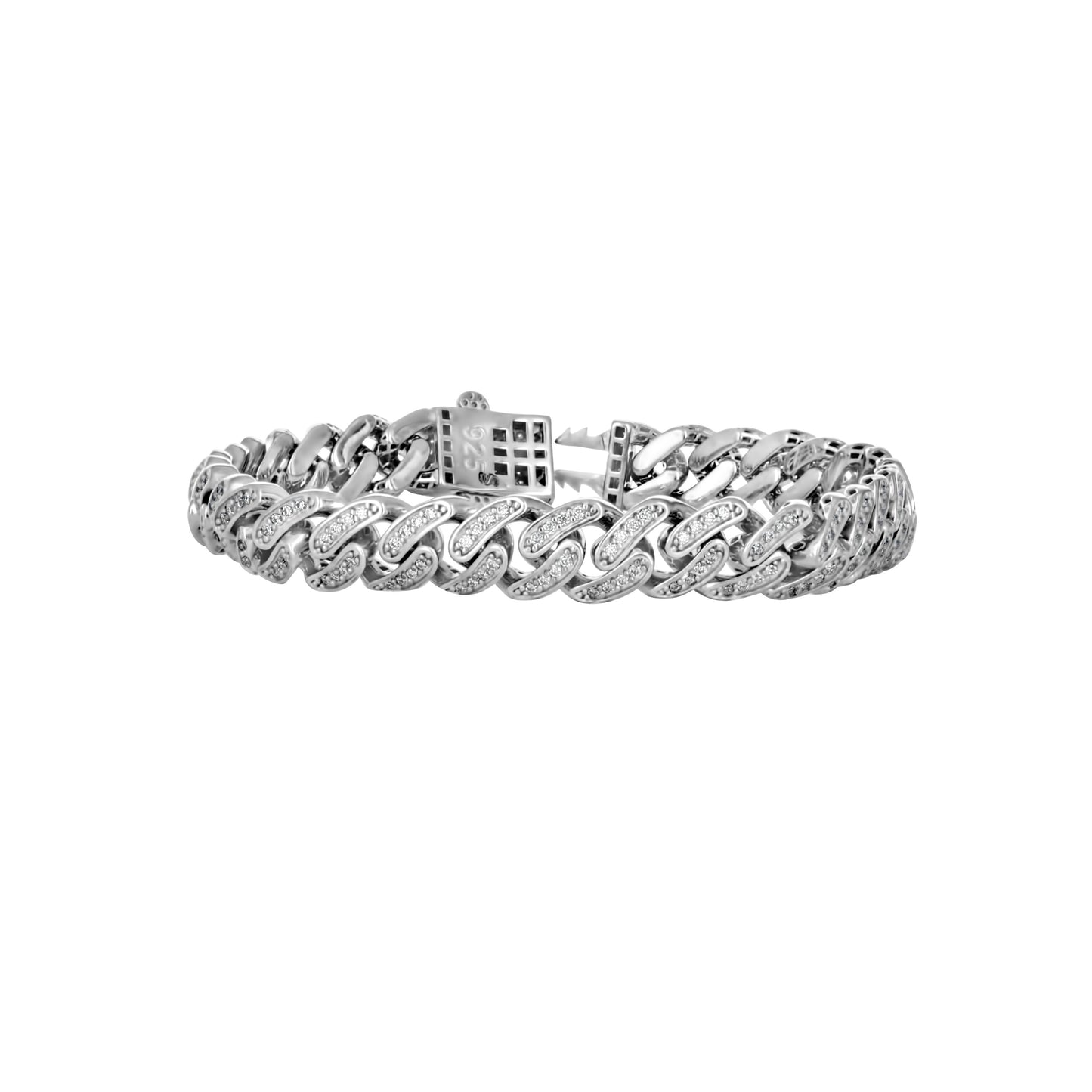 925 Silver Moissanite Hollow Chain 9mm