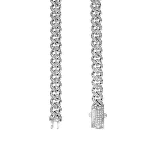 925 Silver Moissanite Hollow Chain 9mm