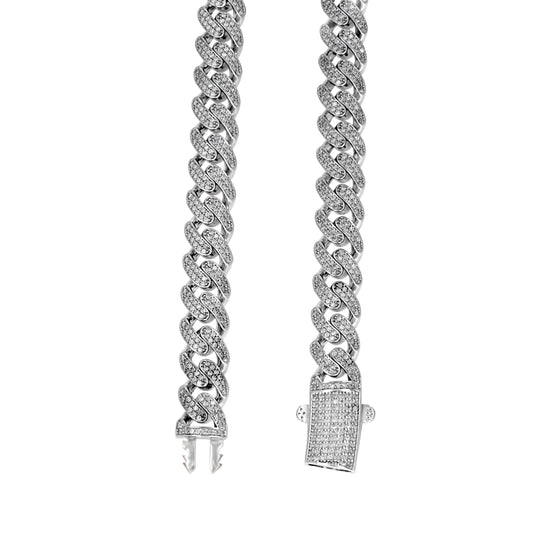 925 Sterling Silver Moissanite Chain 11mm