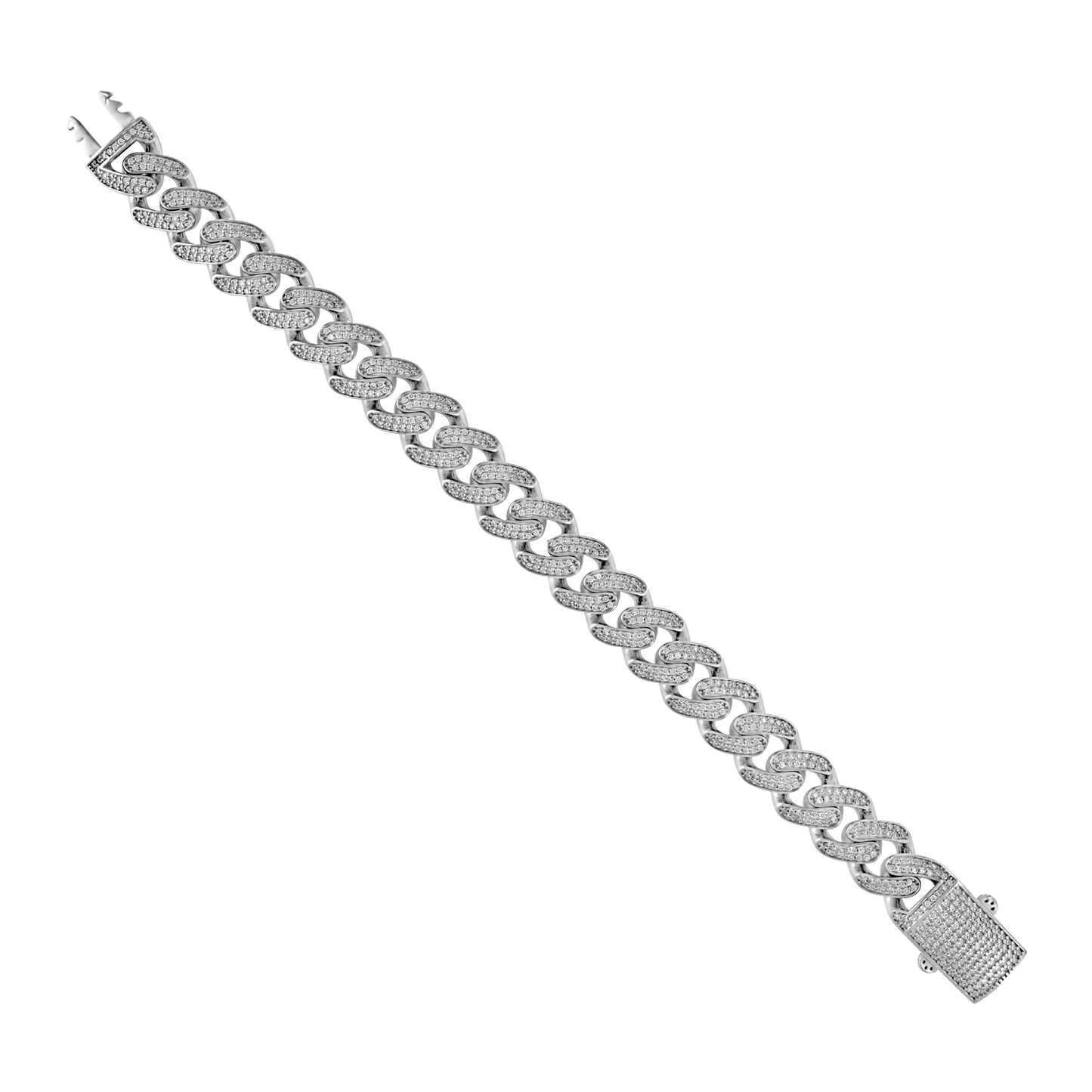 925 Sterling Silver Moissanite Chain 13mm