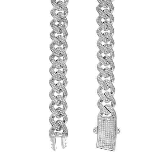 925 Sterling Silver Moissanite Chain 13mm