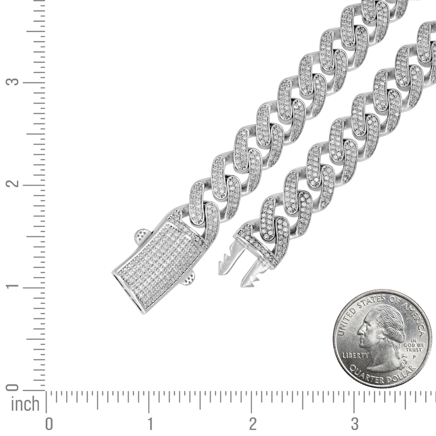 925 Sterling Silver Moissanite Chain 13mm