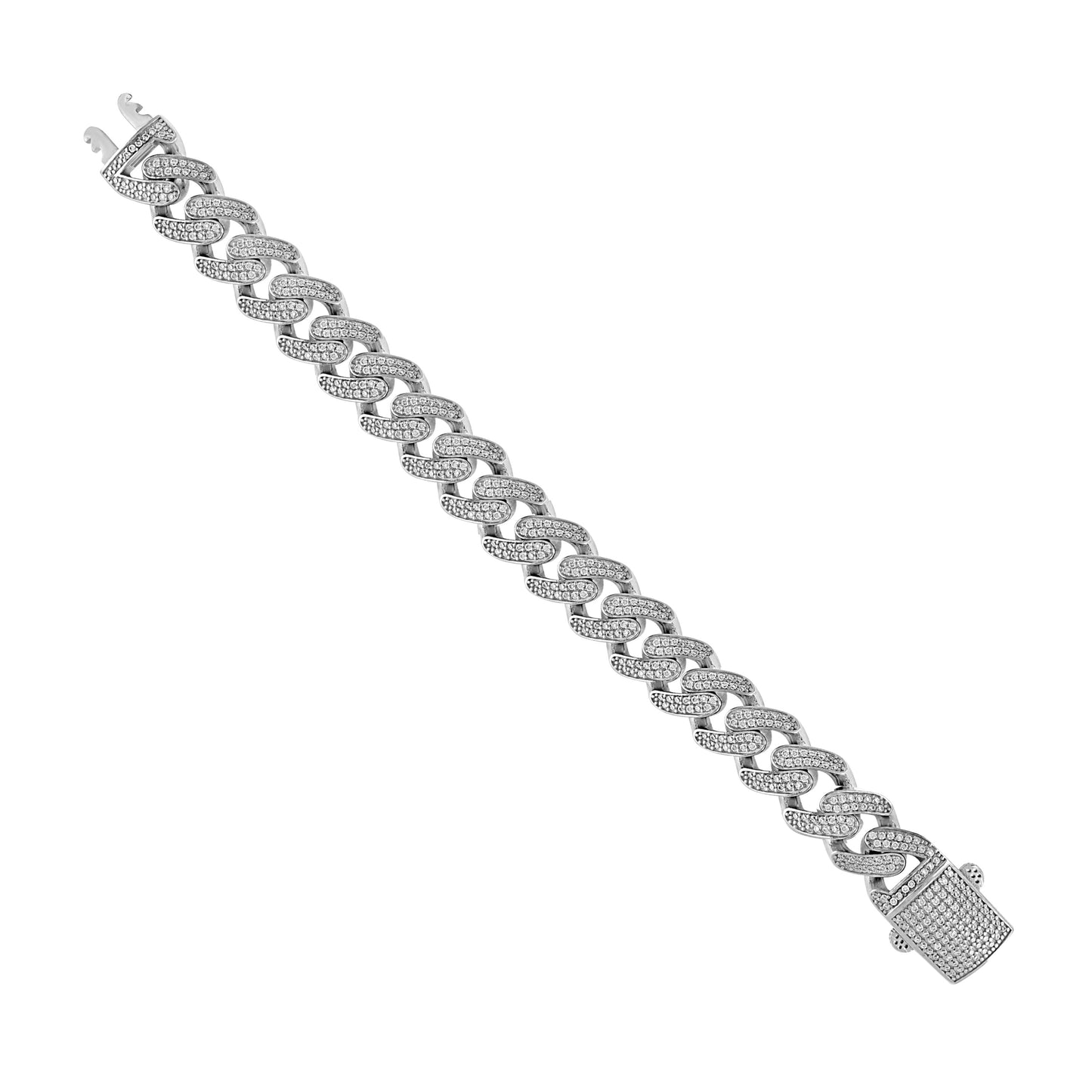 925 Sterling Silver Moissanite Chain 15mm