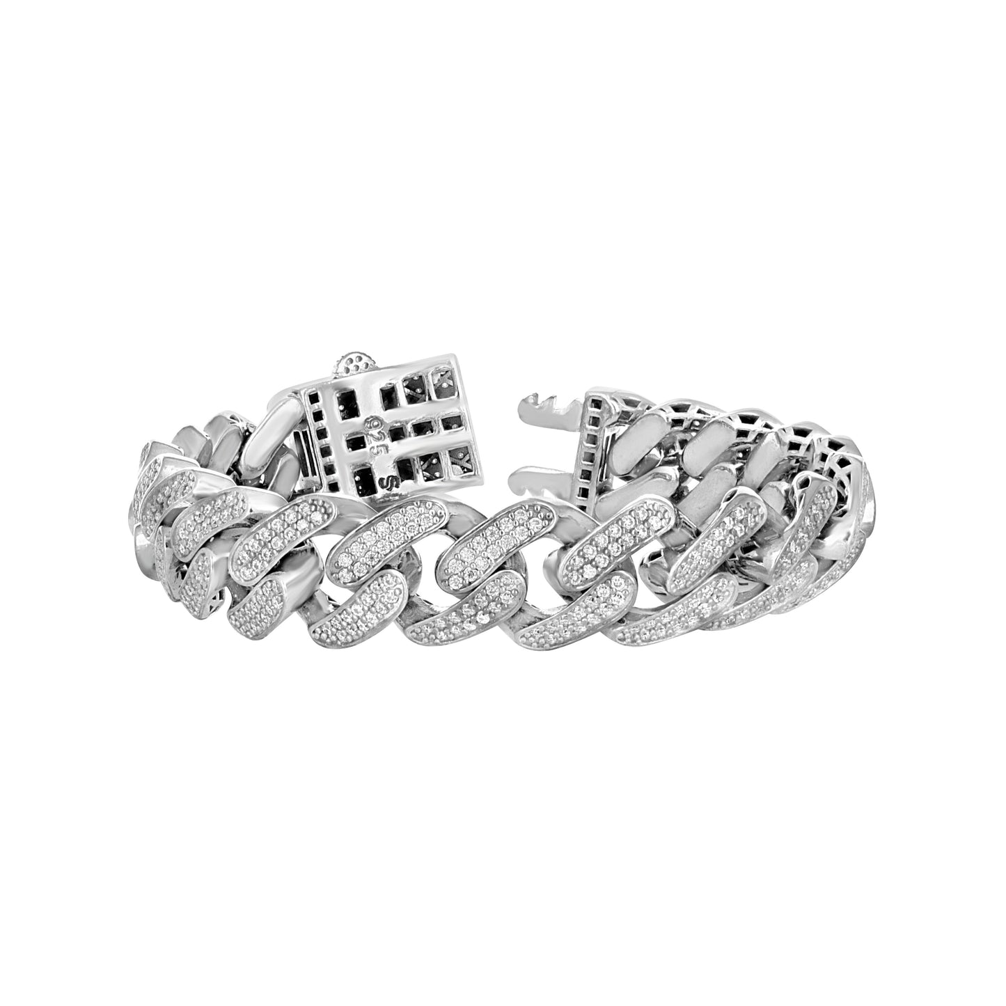 925 Sterling Silver Moissanite Chain 15mm