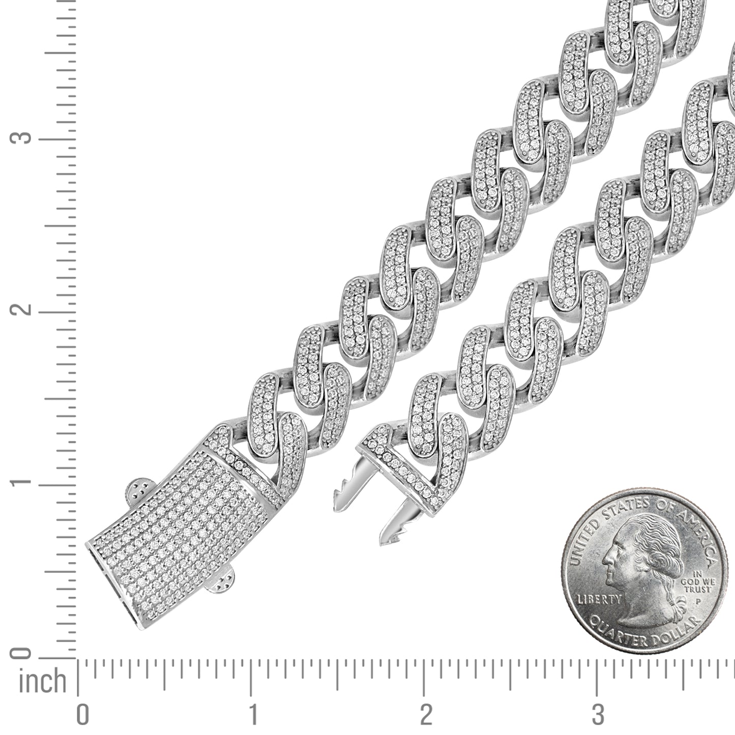 925 Sterling Silver Moissanite Chain 15mm