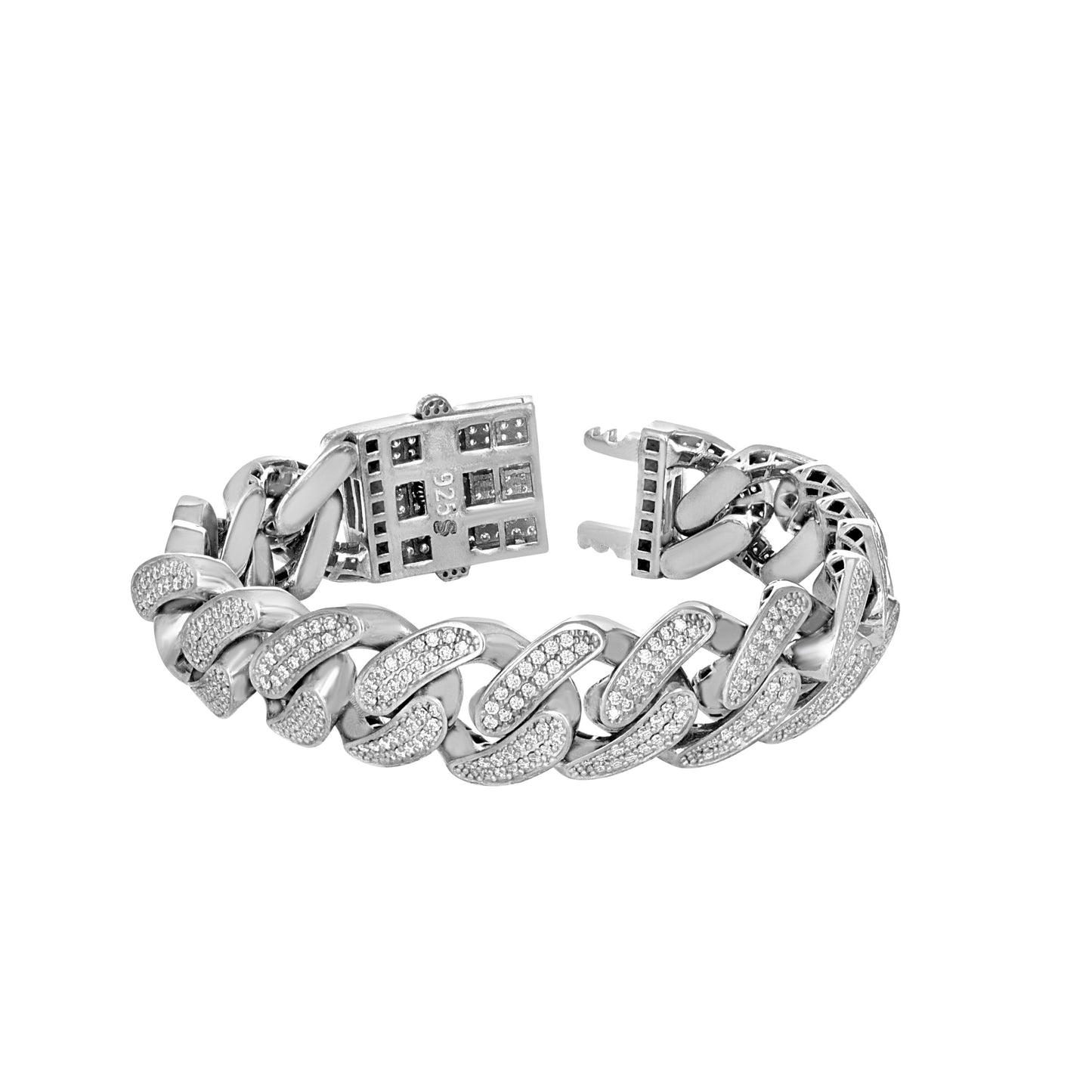 925 Sterling Silver Moissanite Chain 17mm