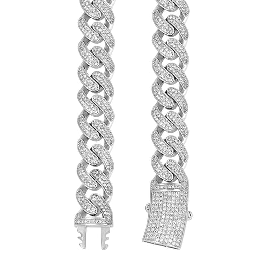 925 Sterling Silver Moissanite Chain 17mm
