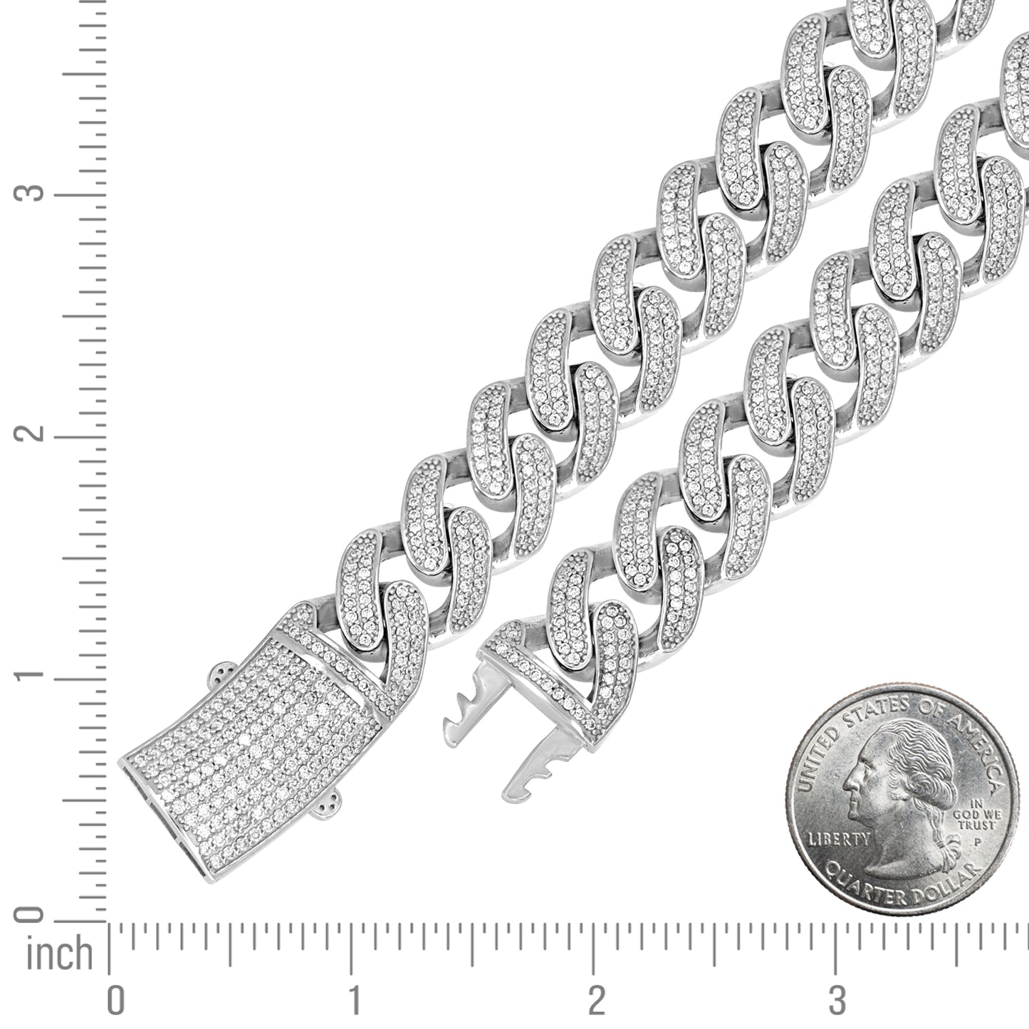 925 Sterling Silver Moissanite Chain 17mm