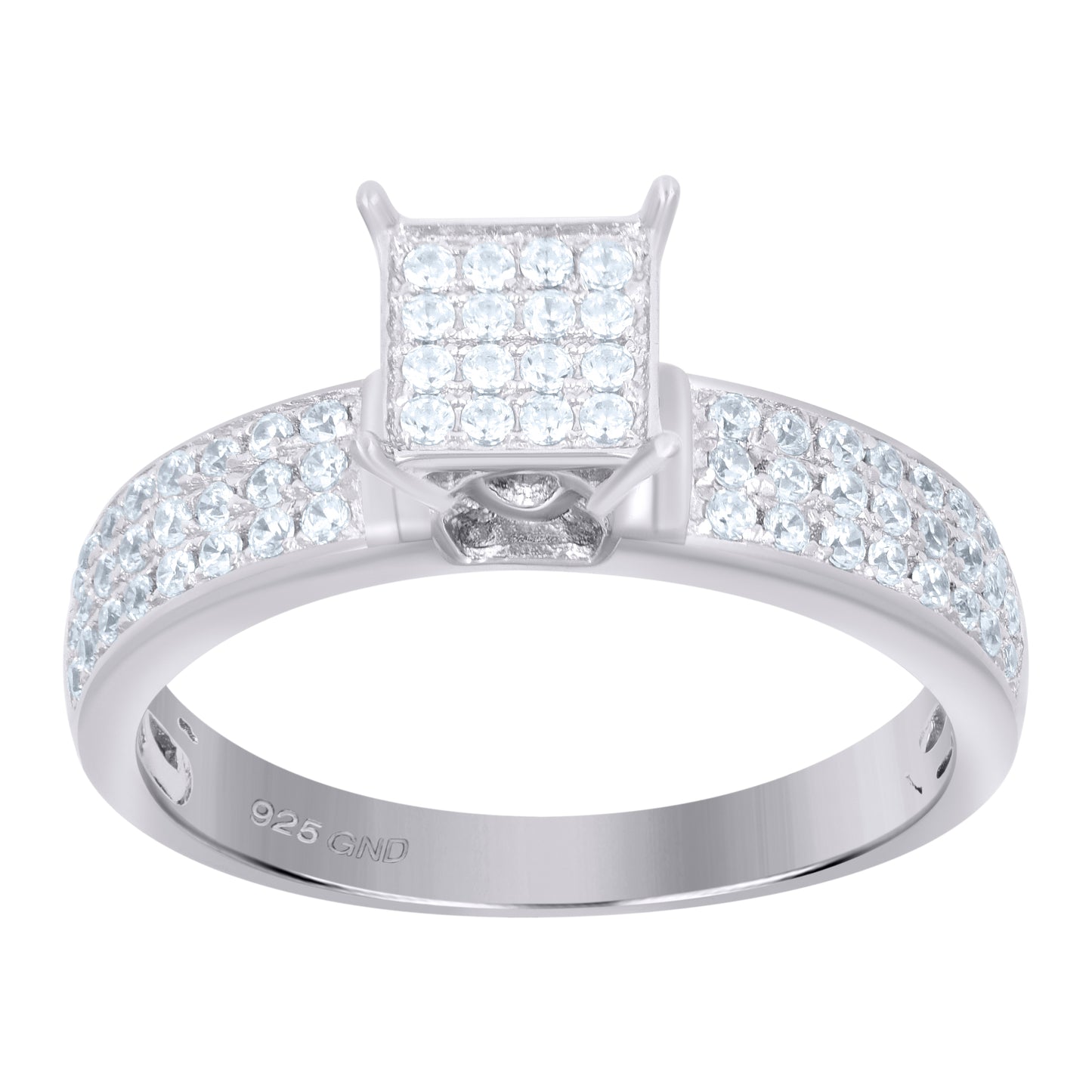 925 Sterling Silver Cz Ring S6