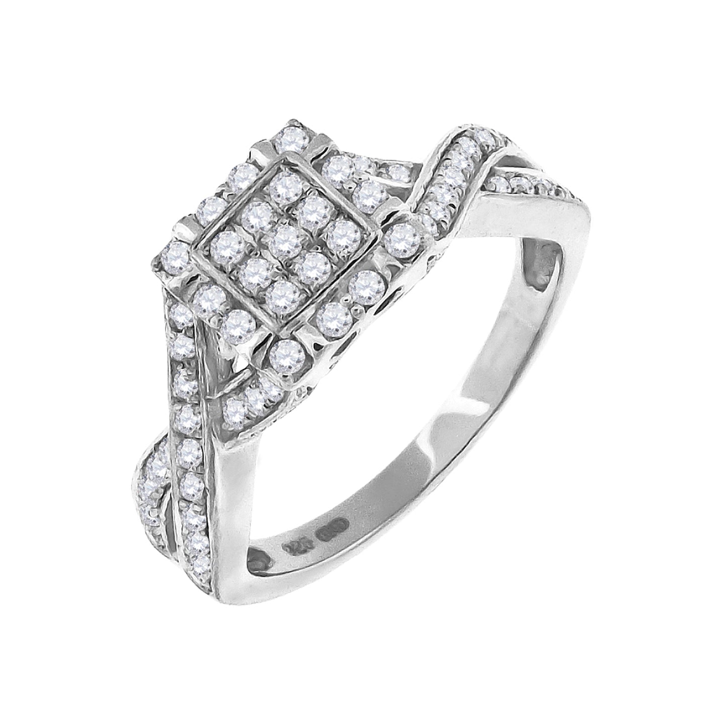925 Sterling Silver Cz Ring S6