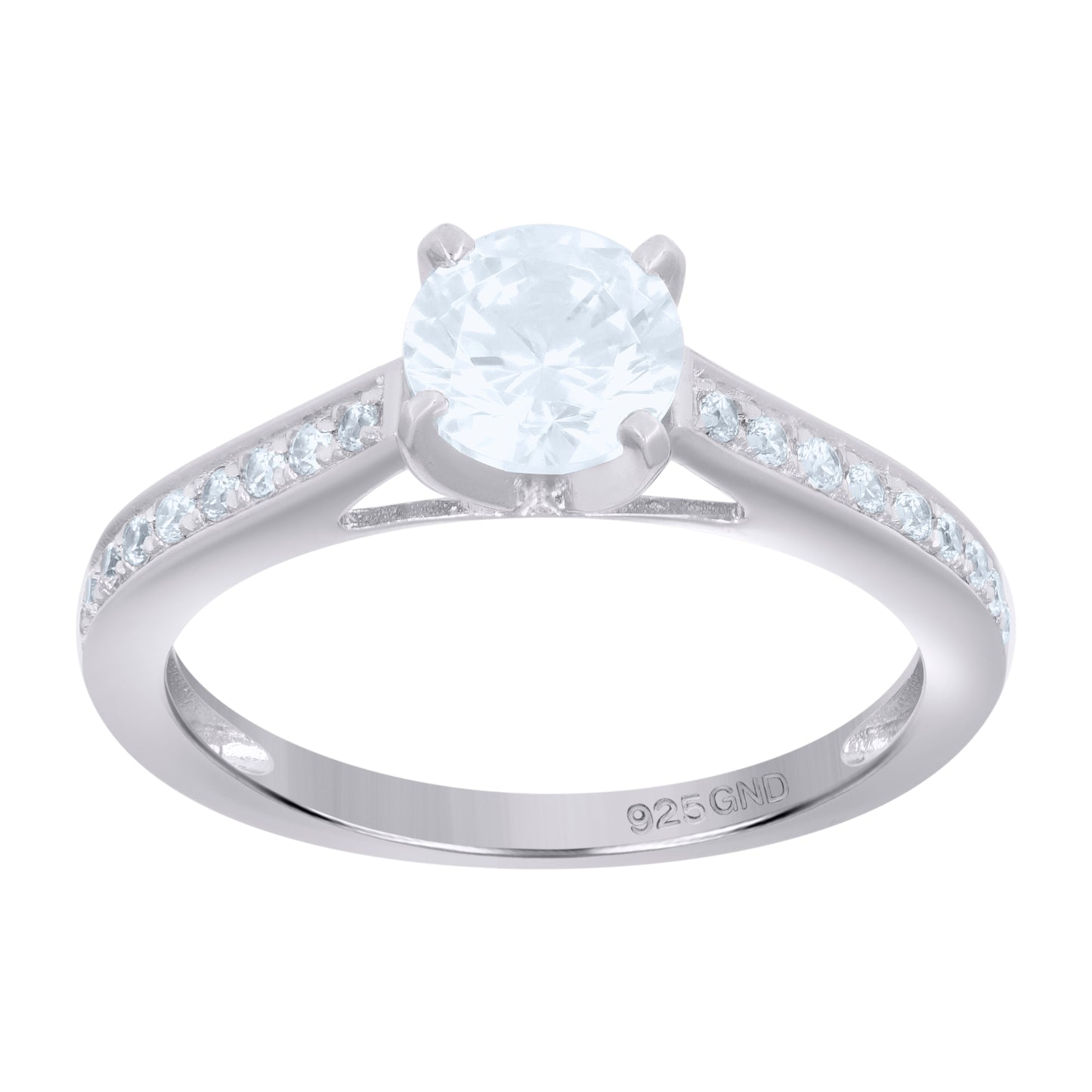 925 Sterling Silver Cz Ring S6