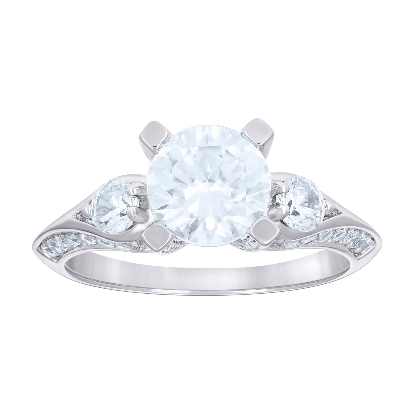 925 Sterling Silver Cz Ring S6