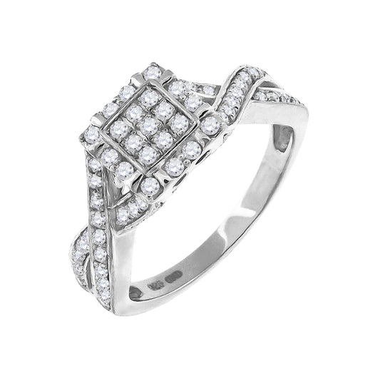 925 Sterling Silver Cz Ring S6