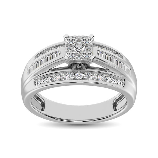 10K White Gold 1 Ct.Tw. Diamond Engagement Invisible Ring