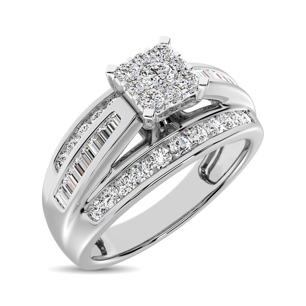 10K White Gold 1 Ct.Tw. Diamond Engagement Invisible Ring