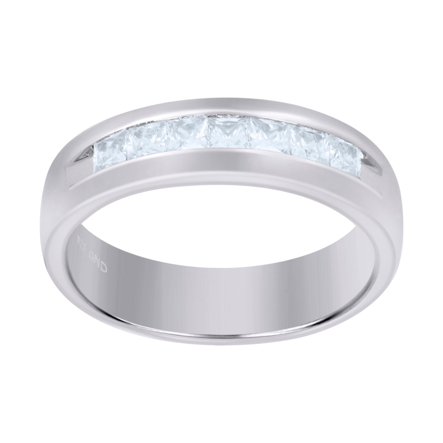 925 Sterling Silver Cz Band Ring S6