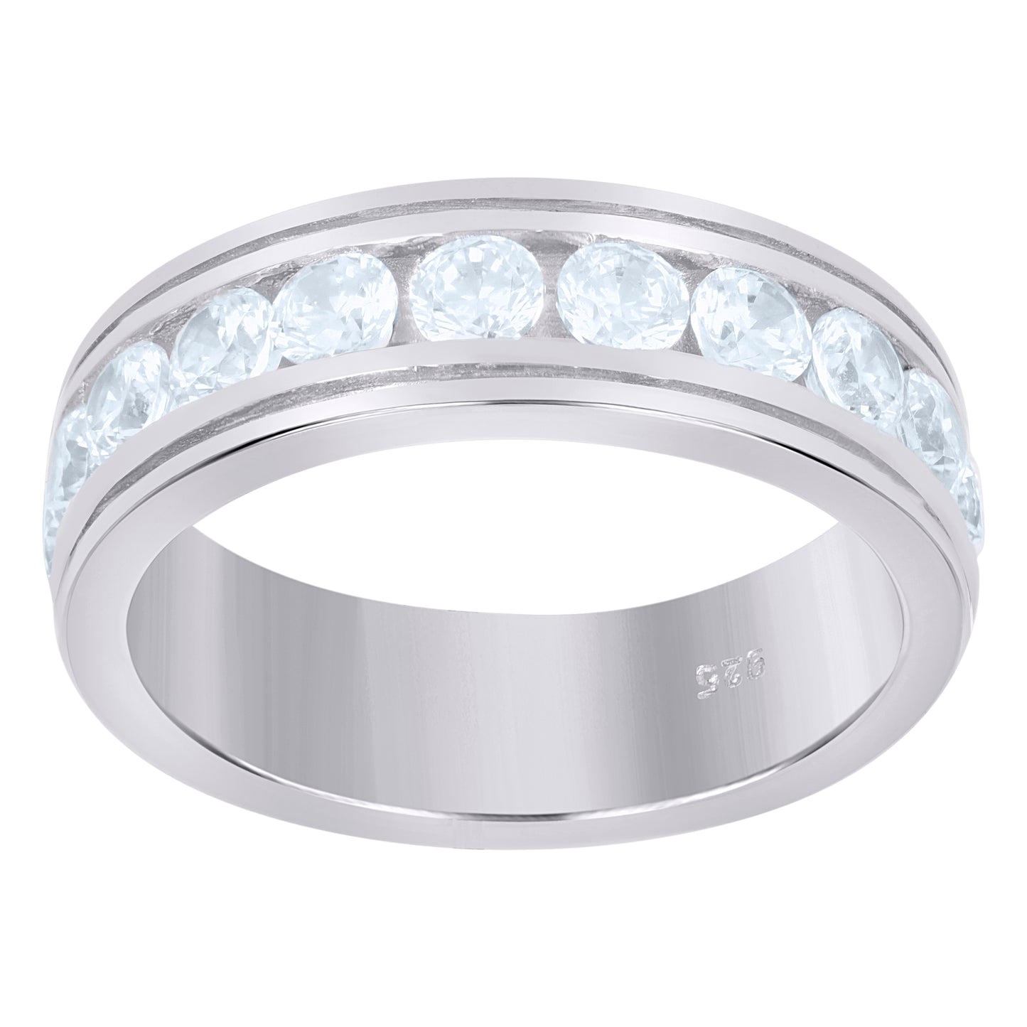 925 Sterling Silver Cz Ring S7