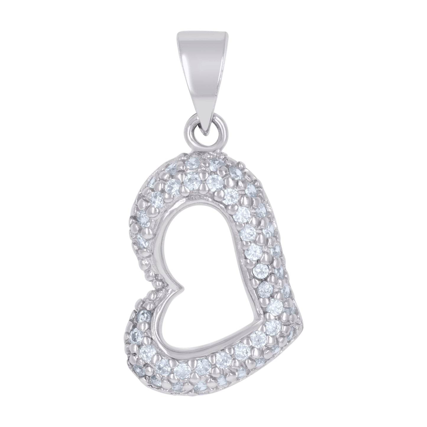 925 Fancy Cz Heart Pendant