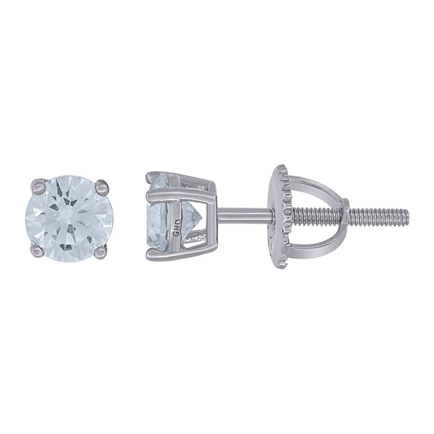 925 Silver 5mm Cz Round Screwback Earrings