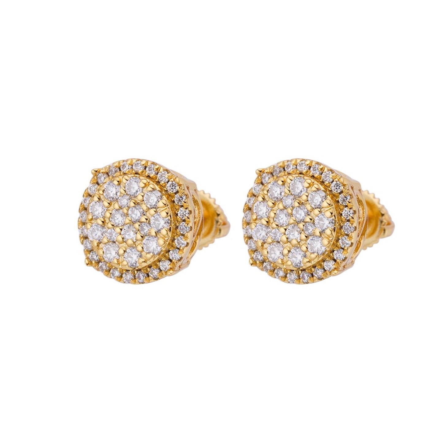 Sterling Silver Moissanite Round Shape Stud Earrings GP 3/4 Cttw