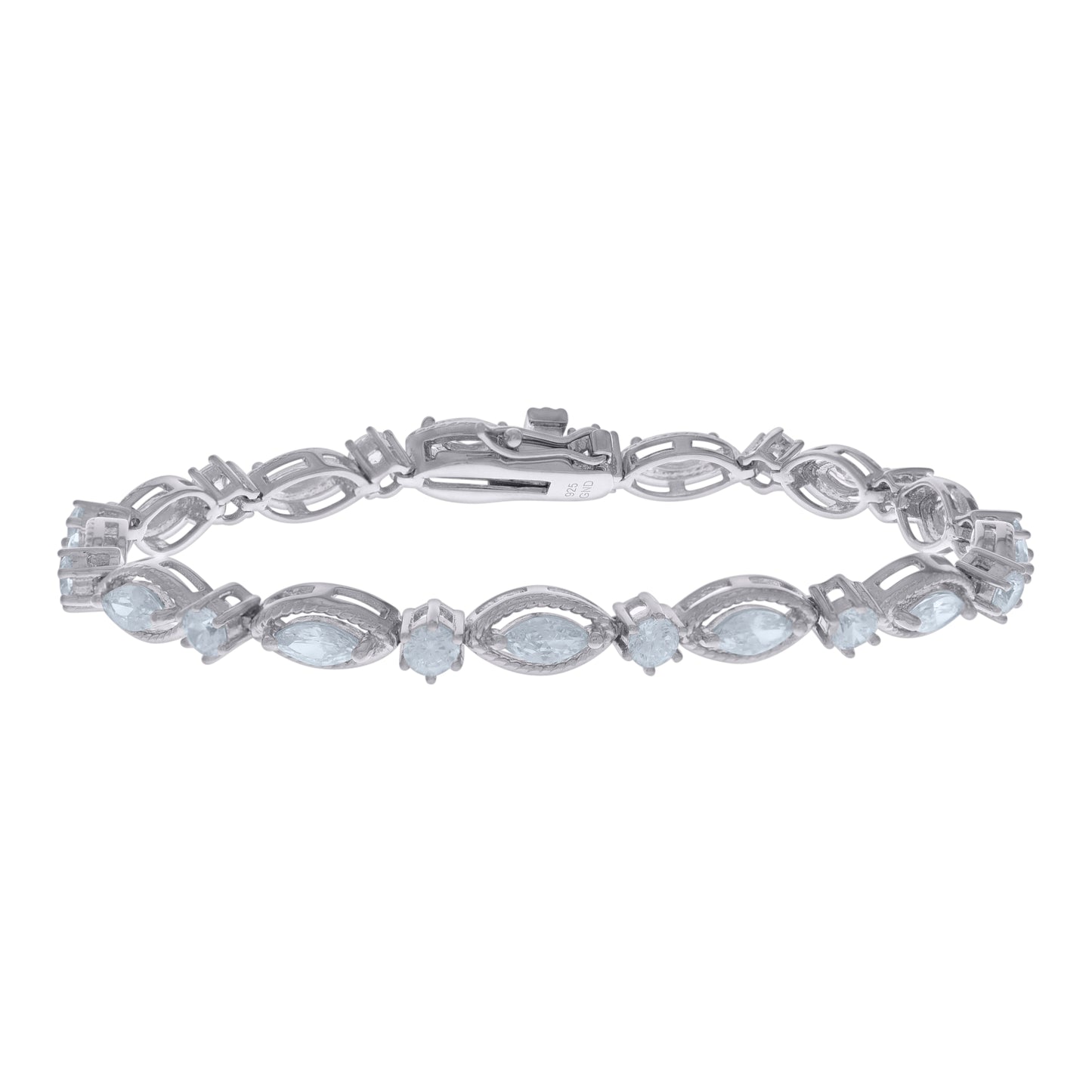 925-Sterling Silver Cz Bracelet S-7.25"