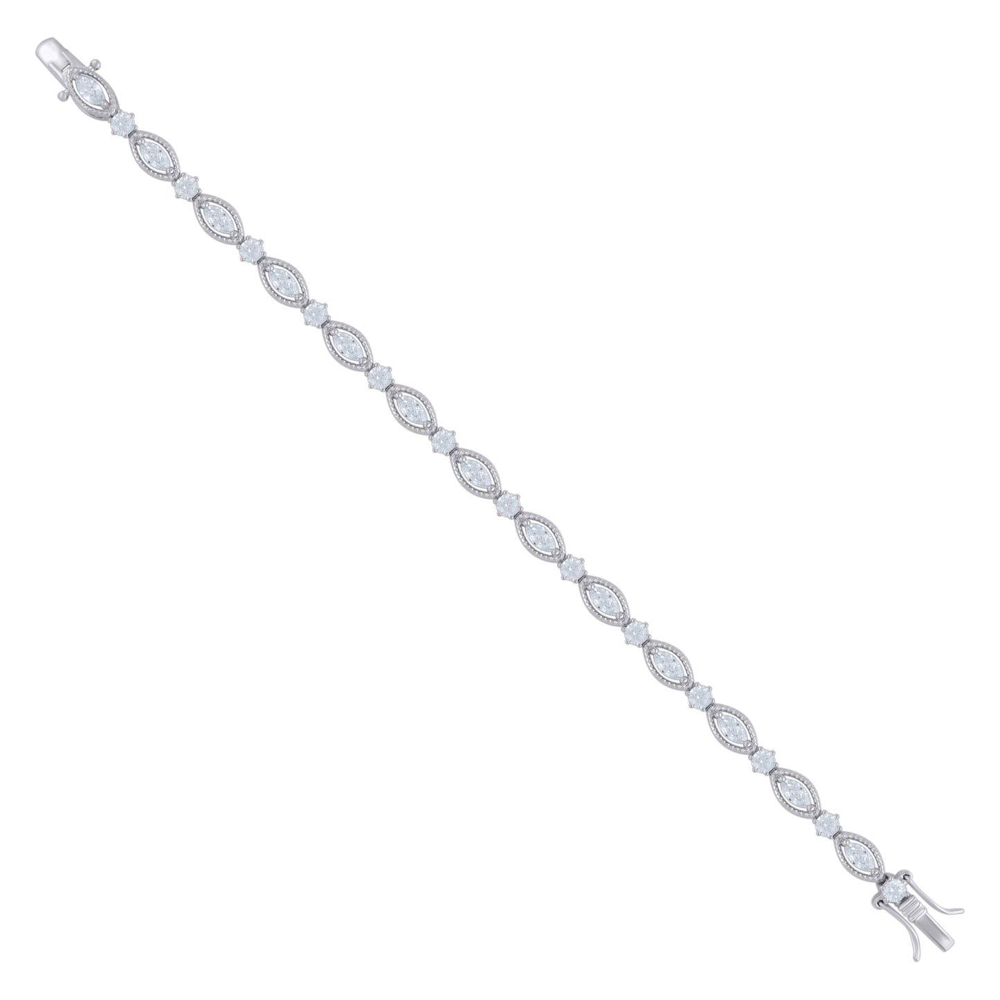 925-Sterling Silver Cz Bracelet S-7.25"