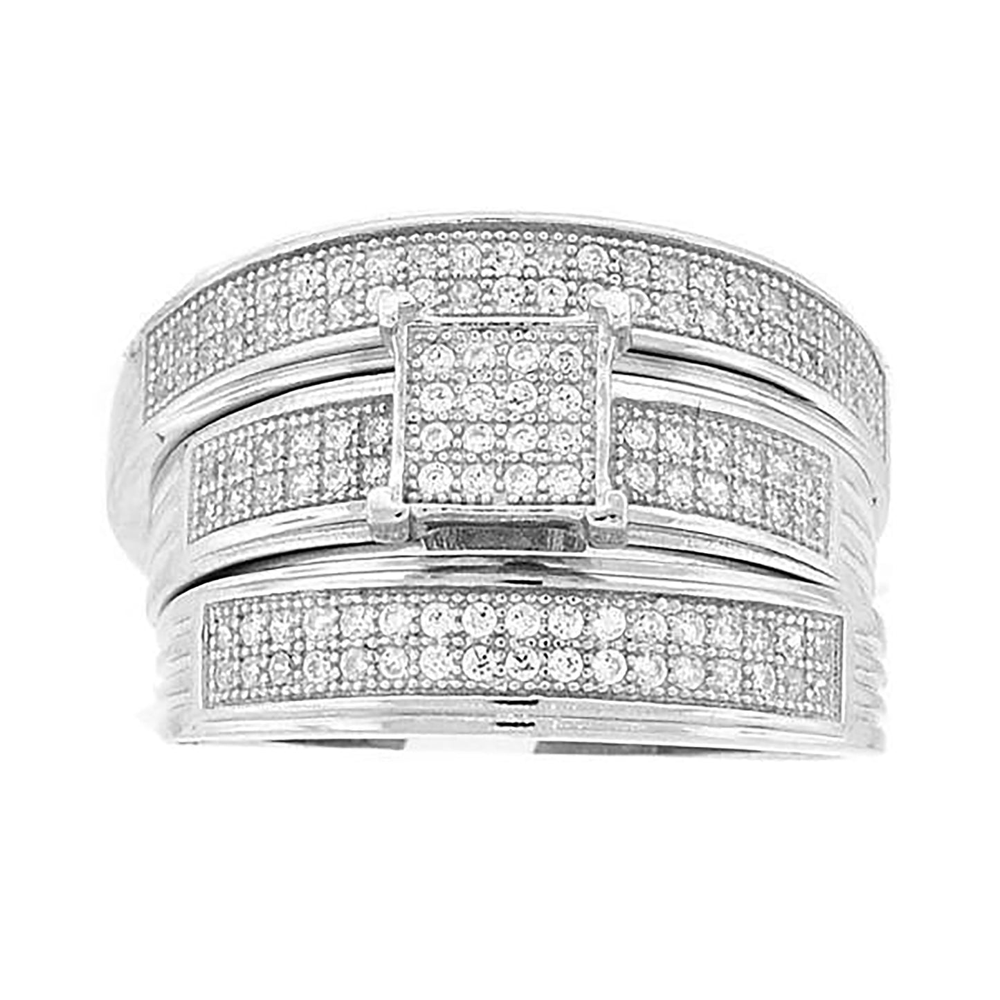 925 Sterling Silver Cz Ring S6