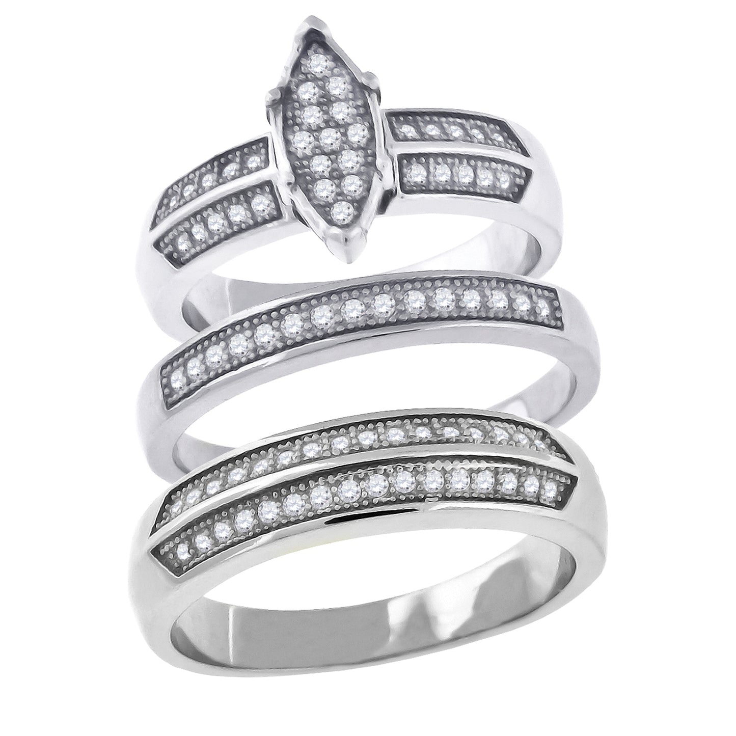 925 Sterling Silver Cz Ring S6