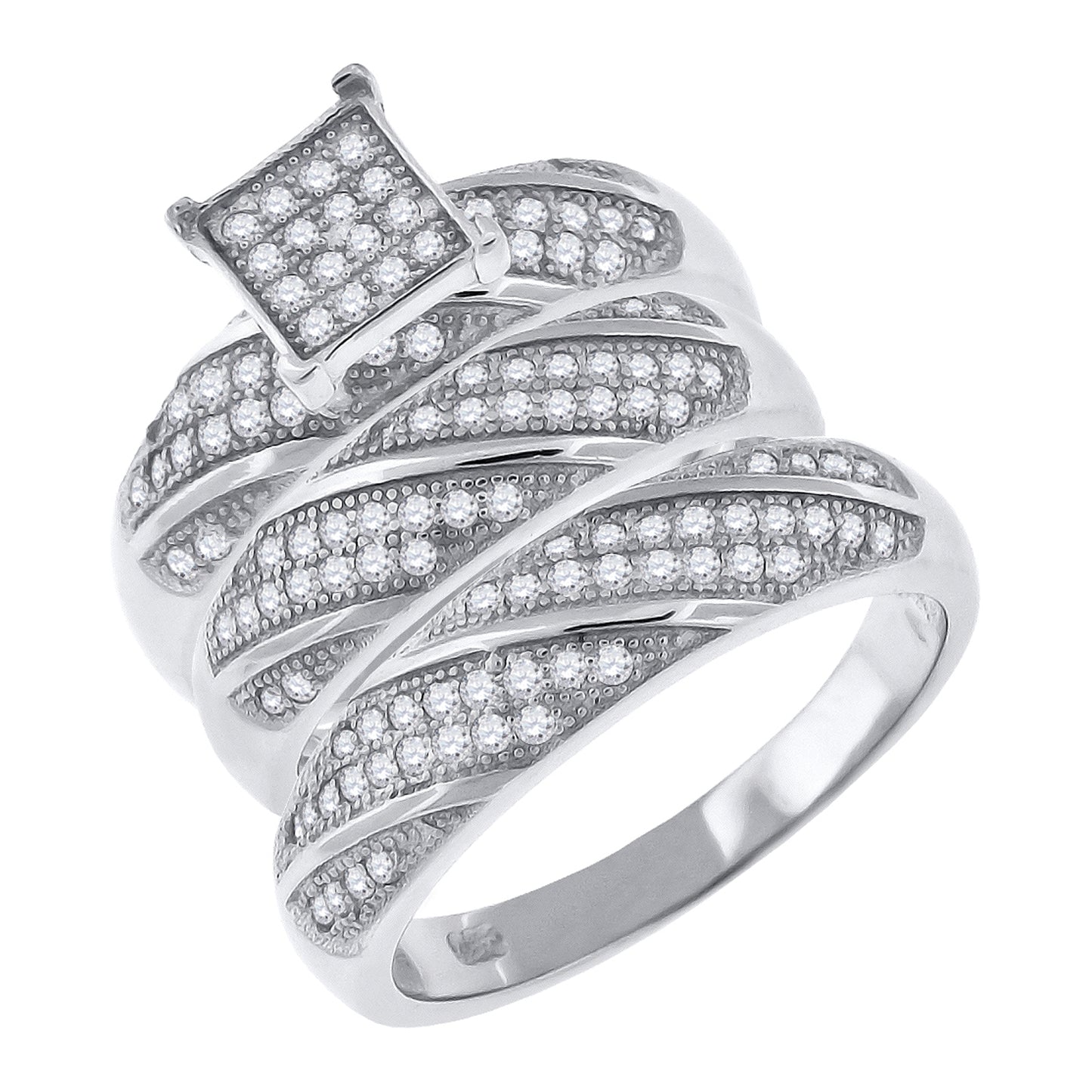 925 Sterling Silver Cz Ring S6