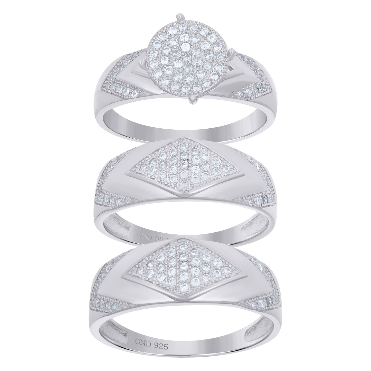 925 Sterling Silver Cz Ring S6