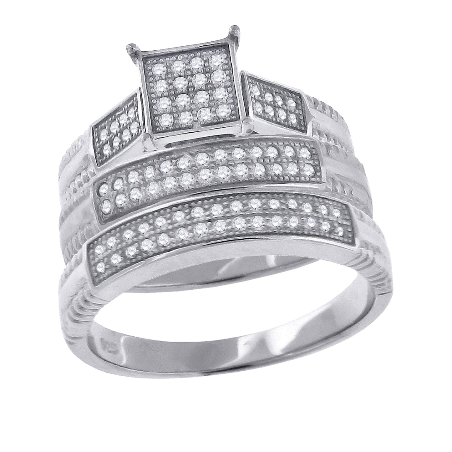 925 Sterling Silver Cz Ring S7