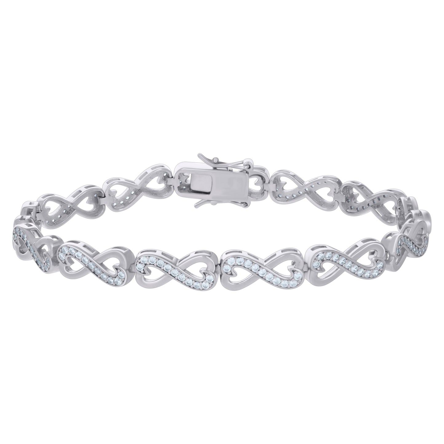 925 Sterling Silver Cz Bracelet S-7.25"
