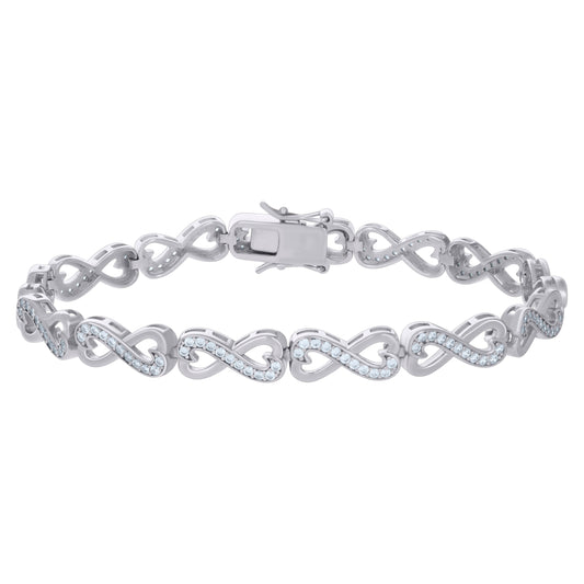 925 Sterling Silver Cz Bracelet S-7.25"