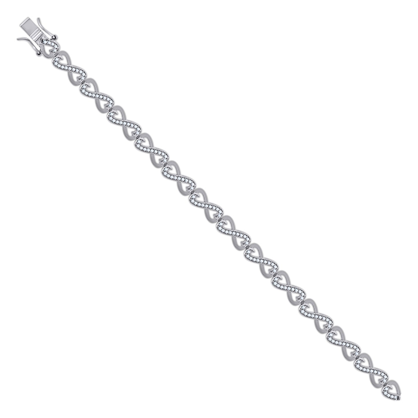 925 Sterling Silver Cz Bracelet S-7.25"
