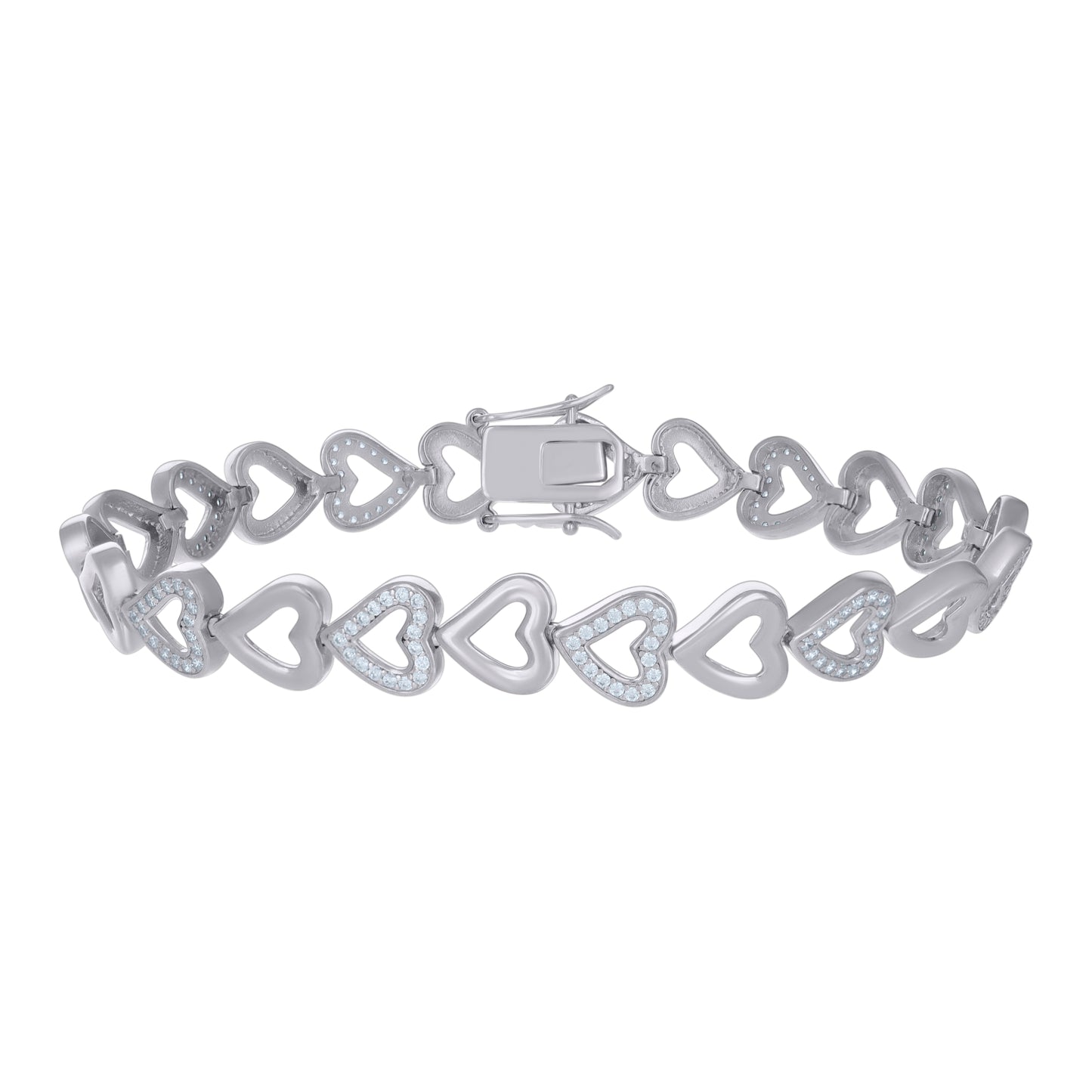 925 Sterling Silver Cz Bracelet 7.50"