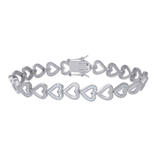925 Sterling Silver Cz Bracelet 7.50"