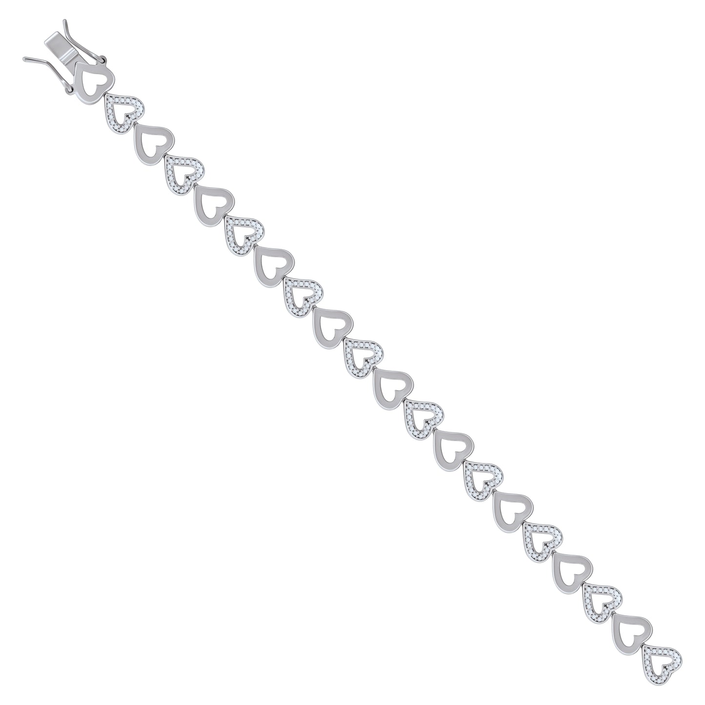 925 Sterling Silver Cz Bracelet 7.50"