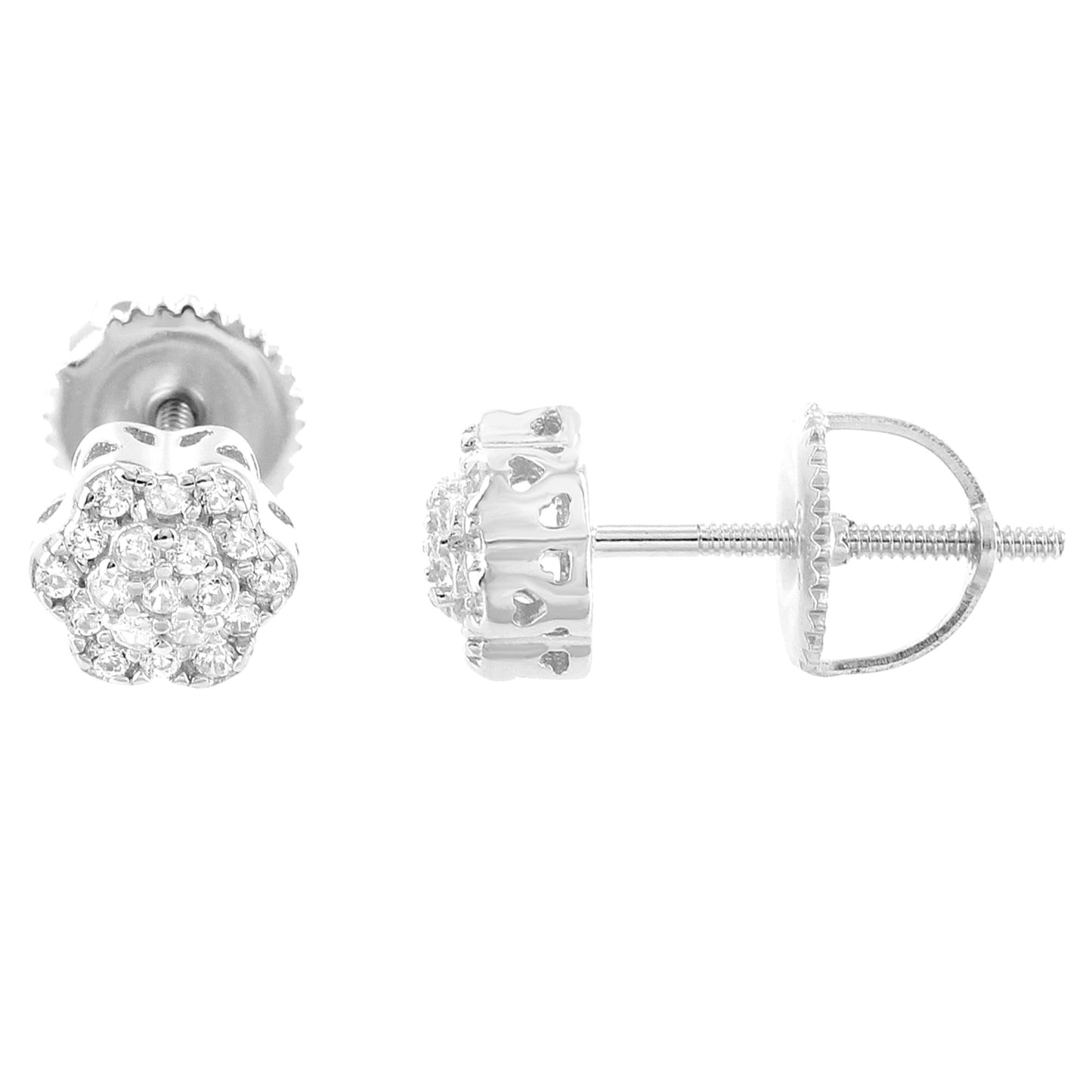 Sterling Silver Round Moissanite Earrings RP 1/6 Cttw